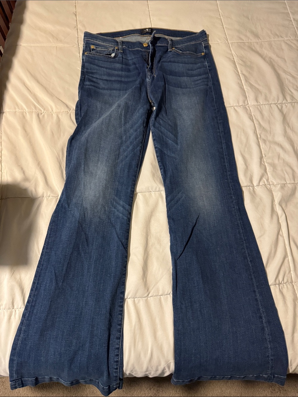 7 For All Mankind Dark Blue Flare Jeans